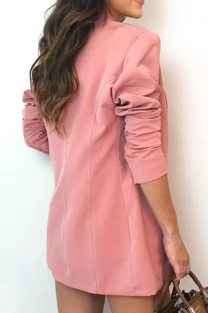 Women's Casual Three Piece Set - Stand-up Collar and Decorative Bow