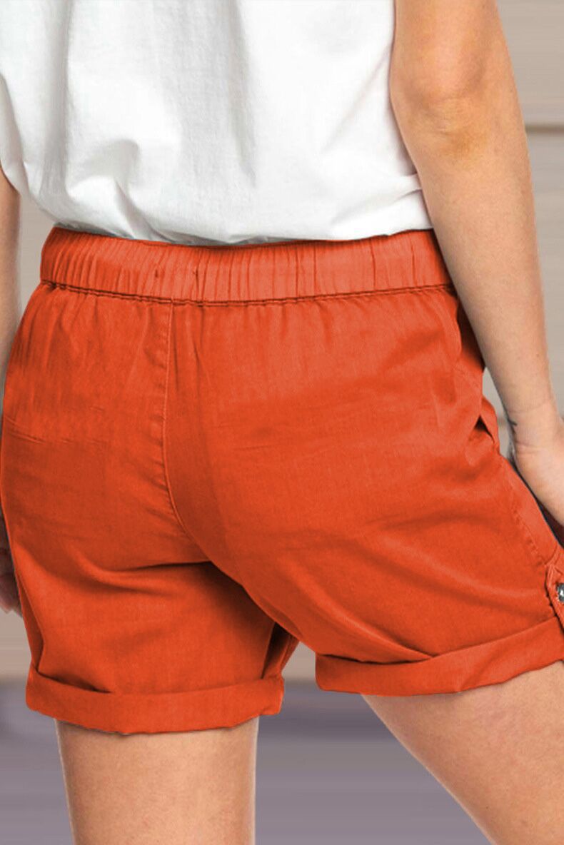 Short Décontracté pour Femme – Taille Cordon et Ourlet Revers