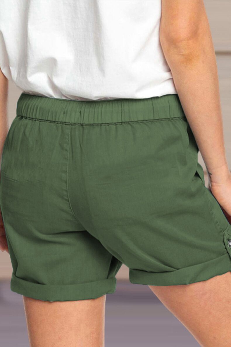 Short Décontracté pour Femme – Taille Cordon et Ourlet Revers