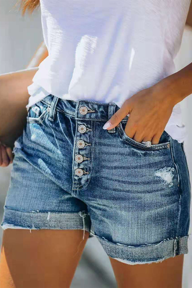 Short en Denim pour Femme – Taille Mi-Haute et Coupe Ajustée