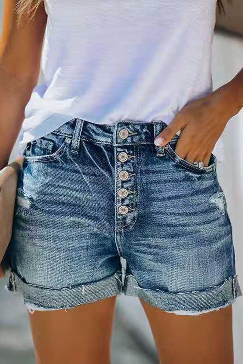 Short en Denim pour Femme – Taille Mi-Haute et Coupe Ajustée