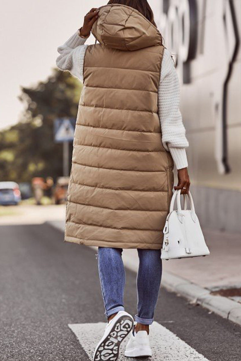 Gilet Zippé à Col Mandarin Coupe Classique pour Femme