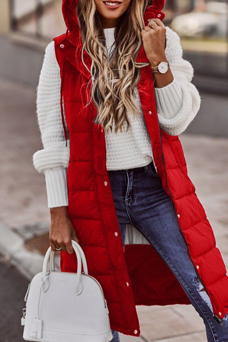 Gilet Zippé à Col Mandarin Coupe Classique pour Femme