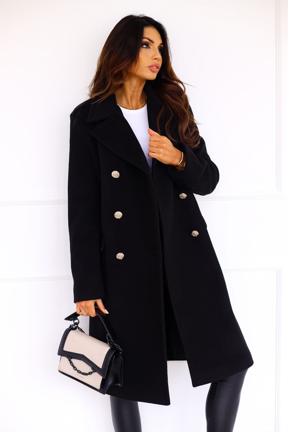 Veste Cintrée pour Femmes à Col Revers et Double Boutonnage, Manches Longues