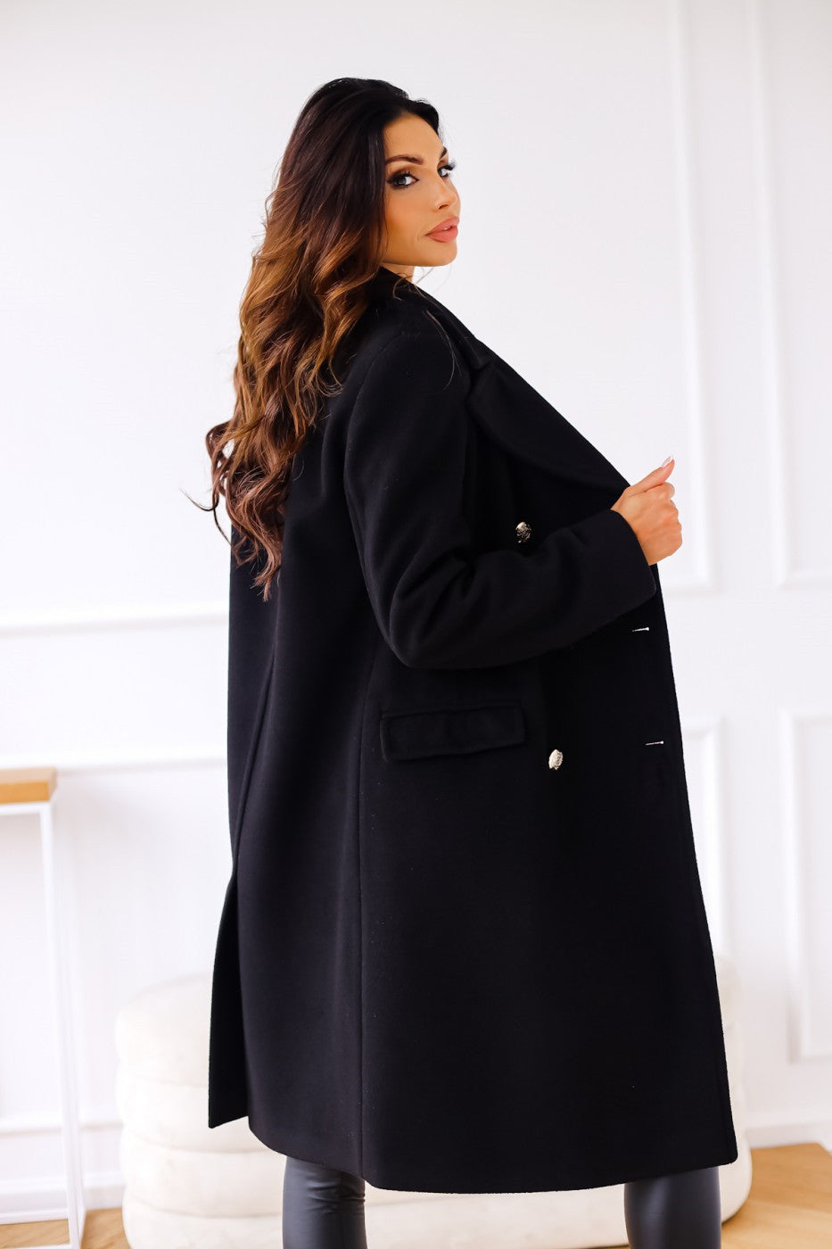 Veste Cintrée pour Femmes à Col Revers et Double Boutonnage, Manches Longues