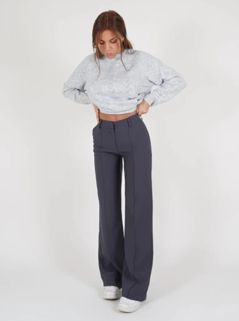 Élina – Pantalon Élégant à Jambe Large