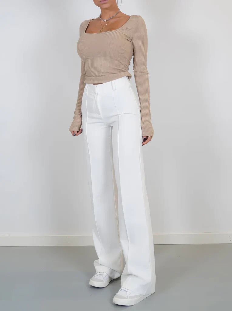 Élina – Pantalon Élégant à Jambe Large
