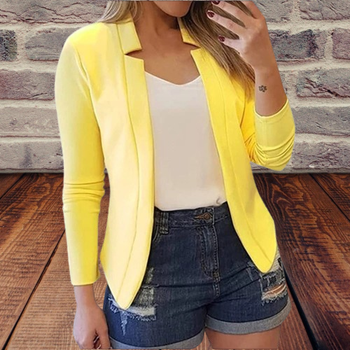 Gilet Blazer Cintré à Revers Tailleur pour Femme, Toutes Saisons