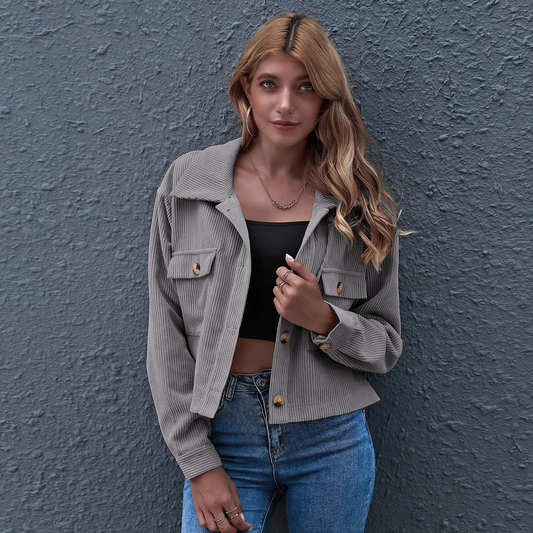 Women's Casual Short Corduroy Jacket
