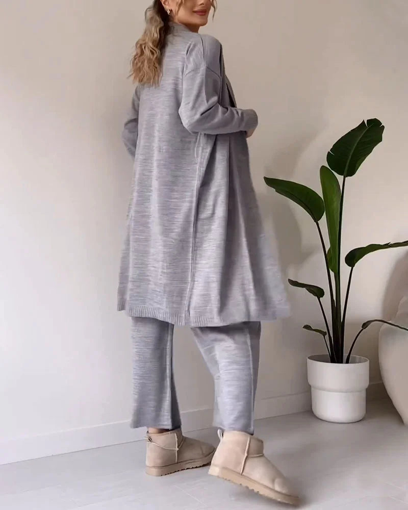 Ensemble Élégant Femme Trois Pièces – Haut Sans Manches, Robe Midi et Veste Tailleur