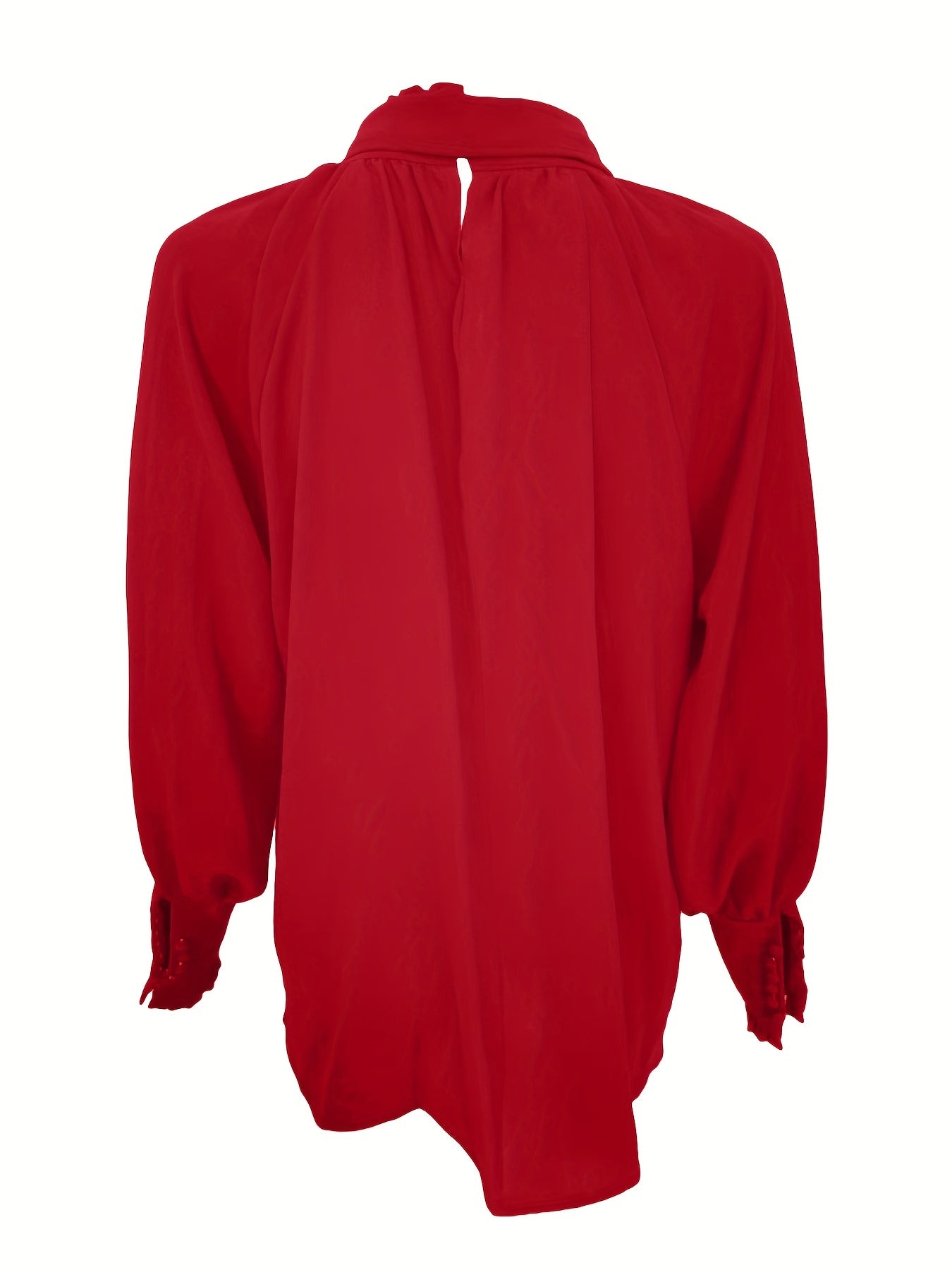 Blouse Femme Élégante – Nœud au Col et Manches Bouffantes