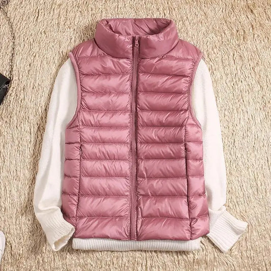 Doudoune Sans Manches Ultralégère à Garnissage en Duvet pour Femme