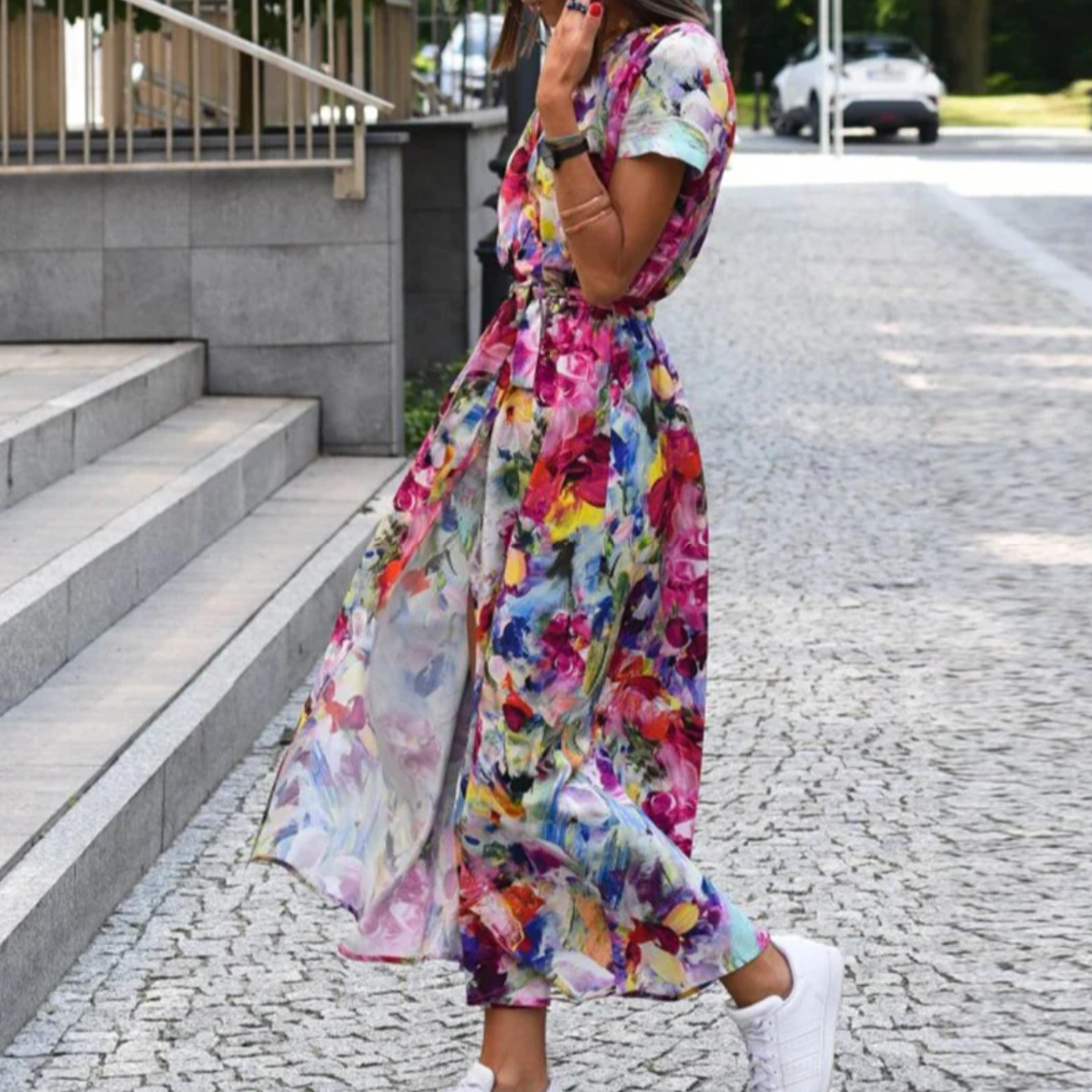 Robe Imprimée Légère pour Femme – Style Estival – Coupe Décontractée Élégante