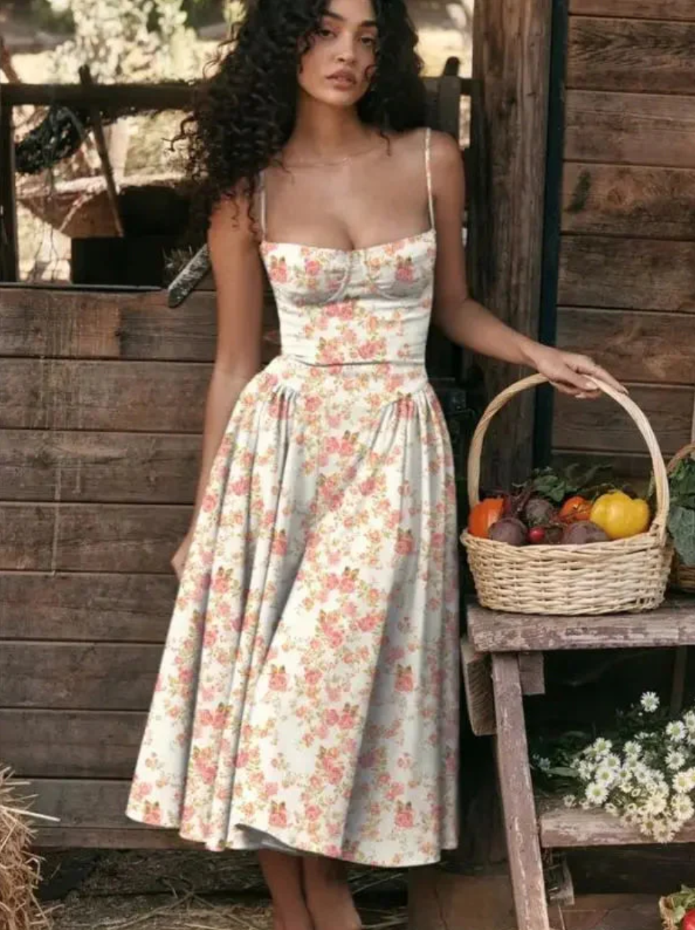 Women's Robe d’Été Légère à Col V – Coupe Fluide Décontractée