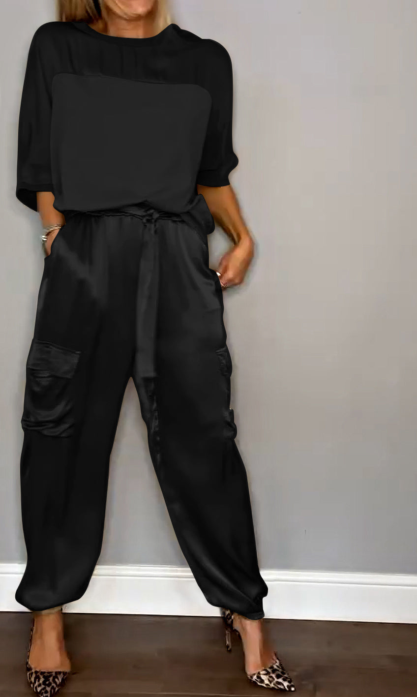 Elegant Two Piece Lounge Set for Women - Soft and Stylish Outfit