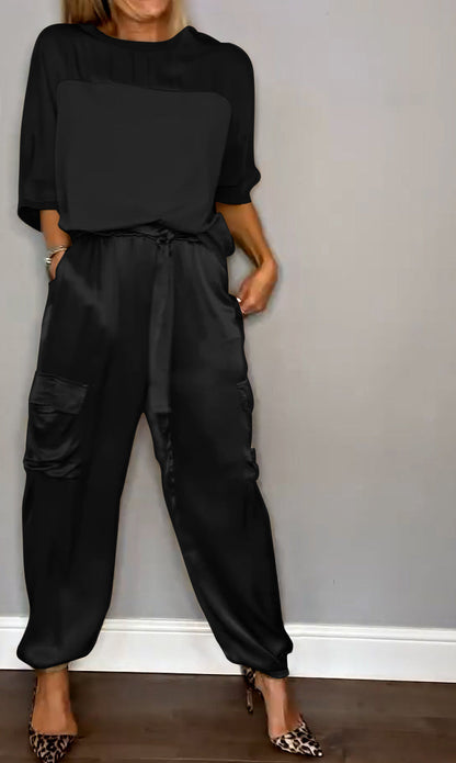 Elegant Two Piece Lounge Set for Women - Soft and Stylish Outfit