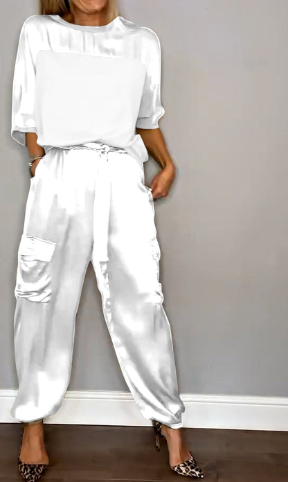 Elegant Two Piece Lounge Set for Women - Soft and Stylish Outfit