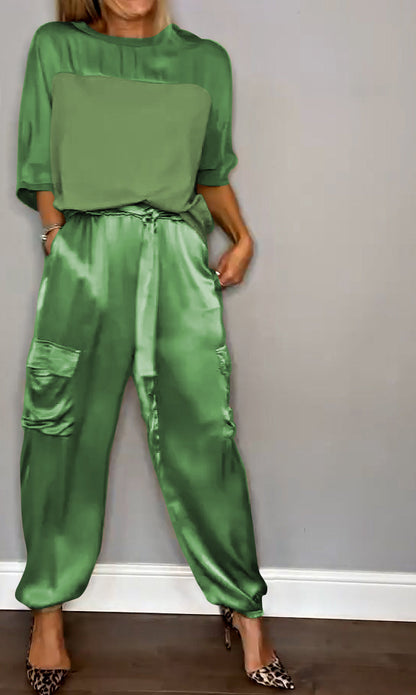 Elegant Two Piece Lounge Set for Women - Soft and Stylish Outfit