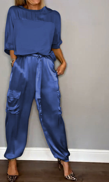 Elegant Two Piece Lounge Set for Women - Soft and Stylish Outfit