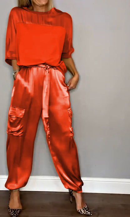 Elegant Two Piece Lounge Set for Women - Soft and Stylish Outfit