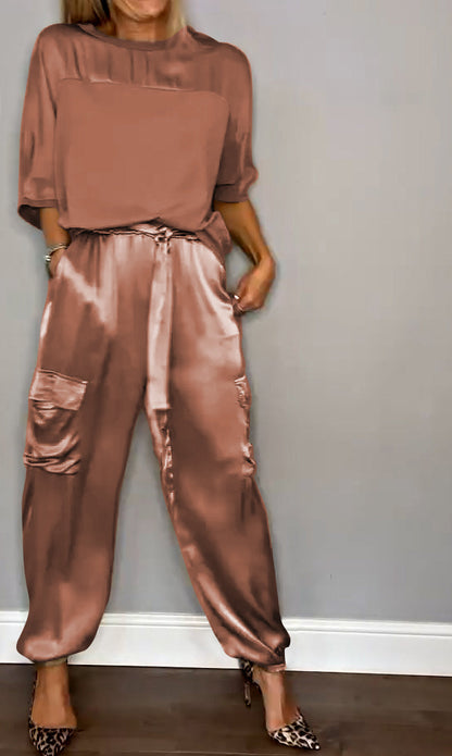 Elegant Two Piece Lounge Set for Women - Soft and Stylish Outfit