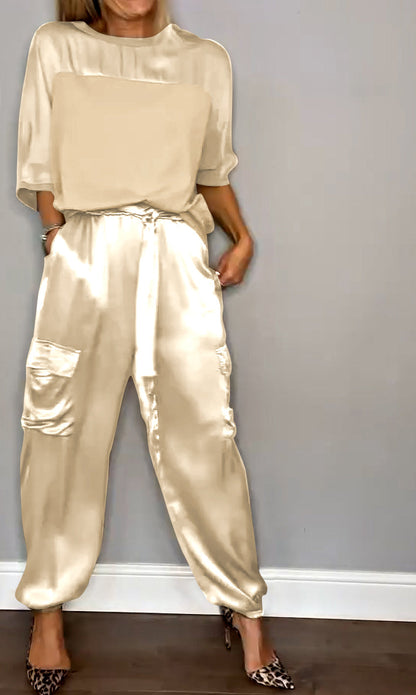 Elegant Two Piece Lounge Set for Women - Soft and Stylish Outfit