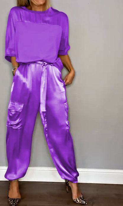 Elegant Two Piece Lounge Set for Women - Soft and Stylish Outfit