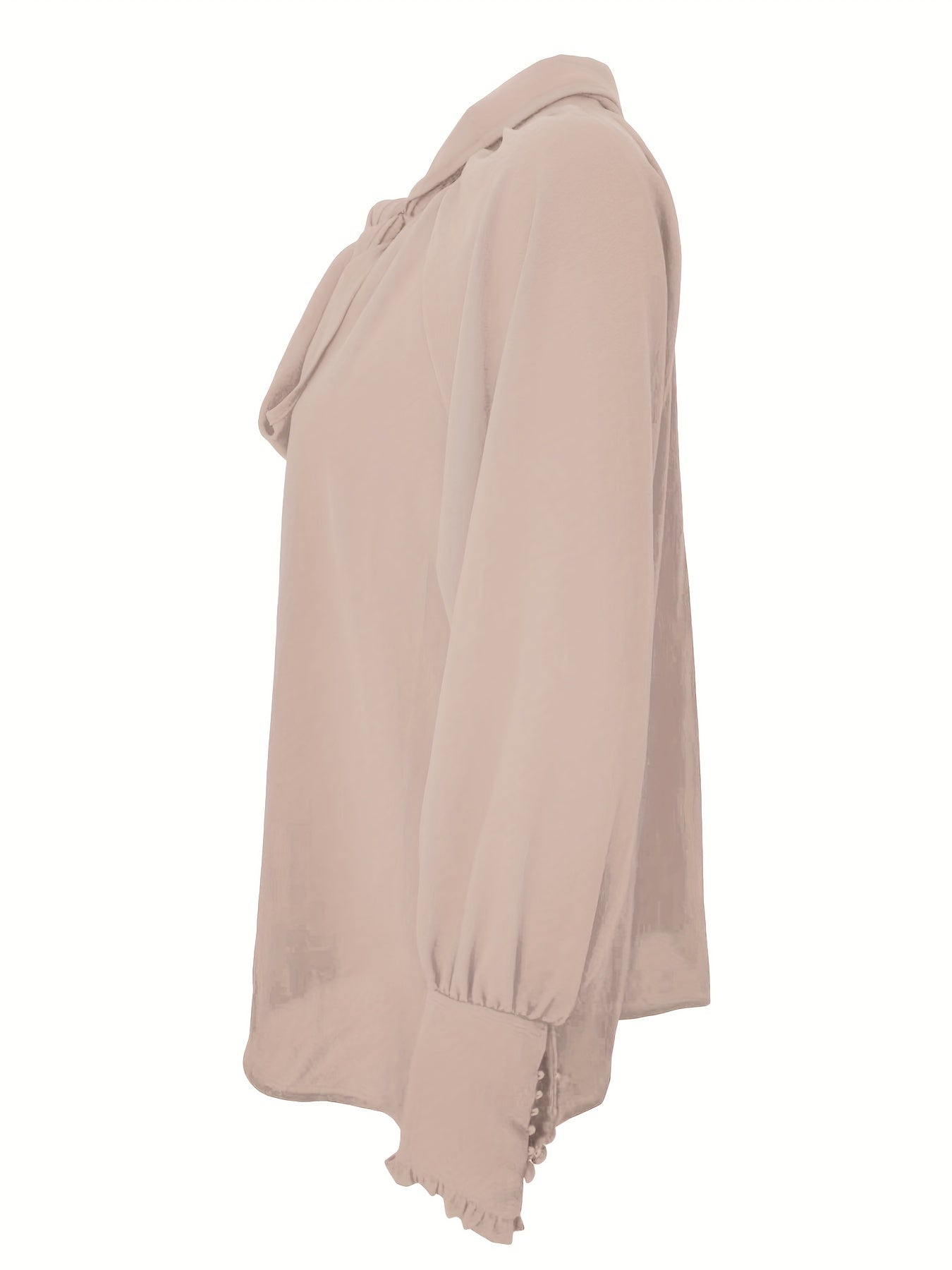 Blouse Femme Élégante – Nœud au Col et Manches Bouffantes