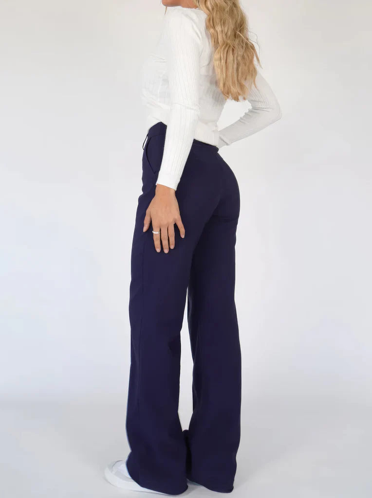 Élina – Pantalon Élégant à Jambe Large