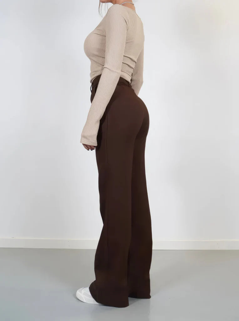 Élina – Pantalon Élégant à Jambe Large