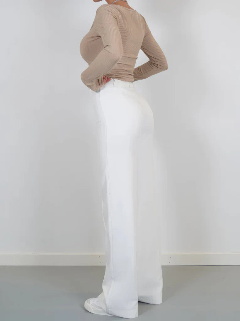 Élina – Pantalon Élégant à Jambe Large