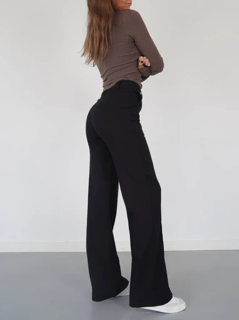 Élina – Pantalon Élégant à Jambe Large