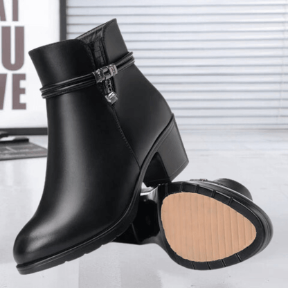 Women's Suede Ankle Boots with Side Zipper