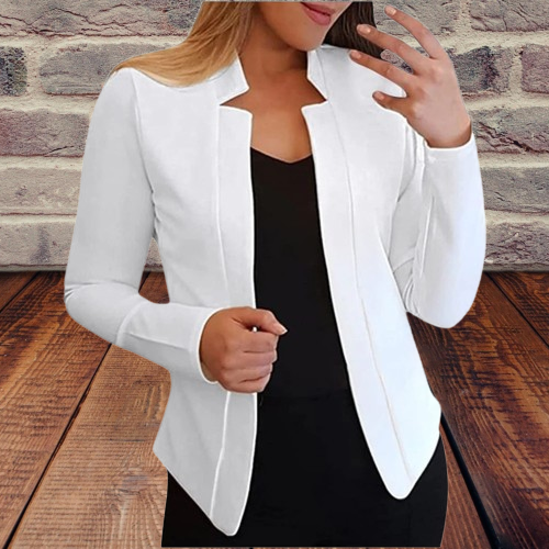 Gilet Blazer Cintré à Revers Tailleur pour Femme, Toutes Saisons