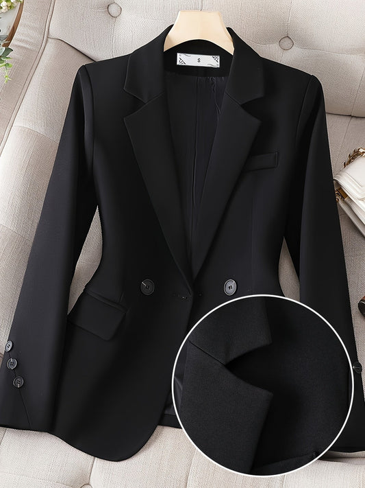 Women's Elegant Suit Jacket with One Button Closure