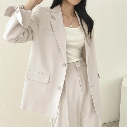 Women's Suit – Oversized Blazer and High Waisted Trousers – Slim Fit Casual Chic Style