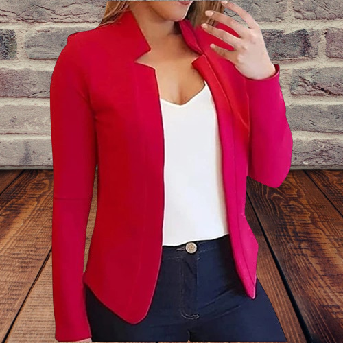 Gilet Blazer Cintré à Revers Tailleur pour Femme, Toutes Saisons