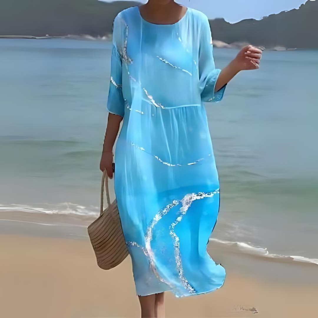 Sophie Robe Midi Élégante Fluid Toute Saison