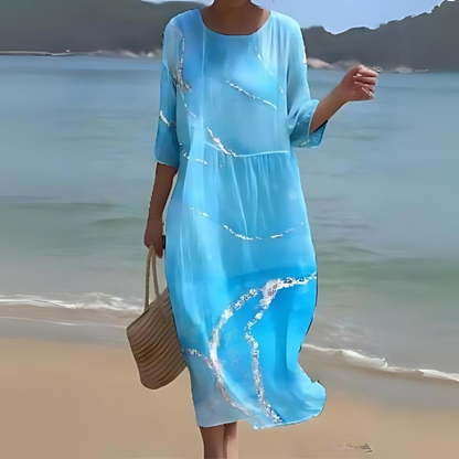 Sophie Robe Midi Élégante Fluid Toute Saison