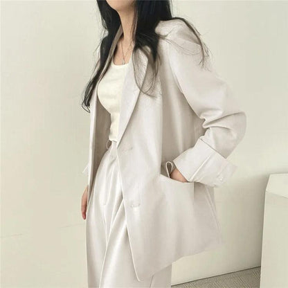 Women's Suit – Oversized Blazer and High Waisted Trousers – Slim Fit Casual Chic Style