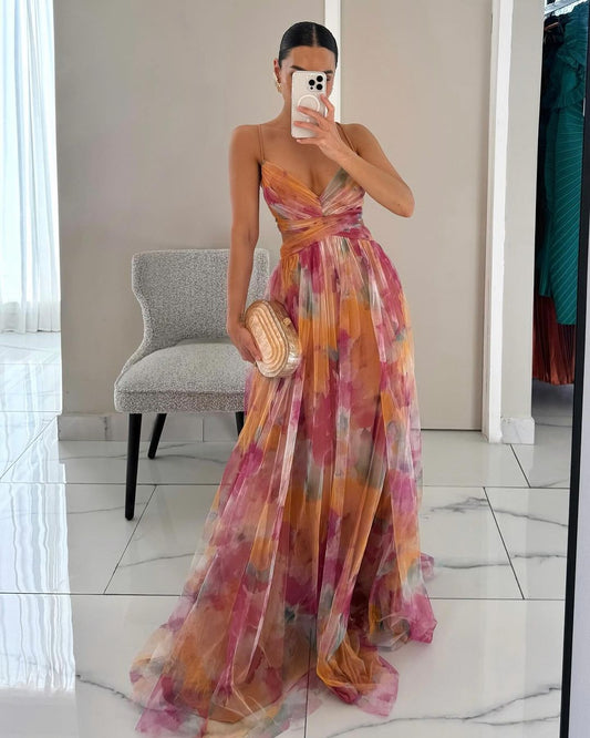 Women's Summer Floral Print Flowy Dress