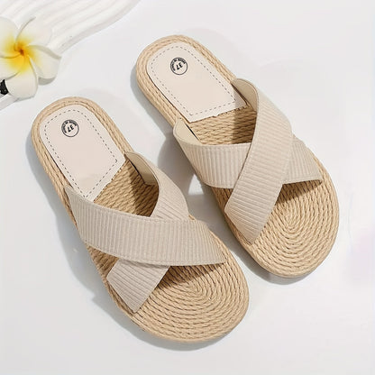 Sandales d’Été Légères pour Femmes – Brides Croisées et Semelle Antidérapante