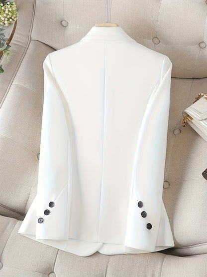 Women's Elegant Suit Jacket with One Button Closure