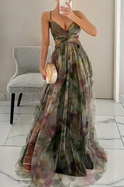 Women's Summer Floral Print Flowy Dress