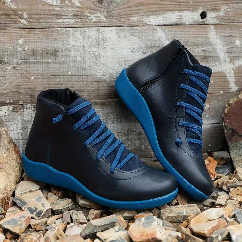 Chaussures Orthopédiques en Cuir avec Fermeture Zippée pour Femmes