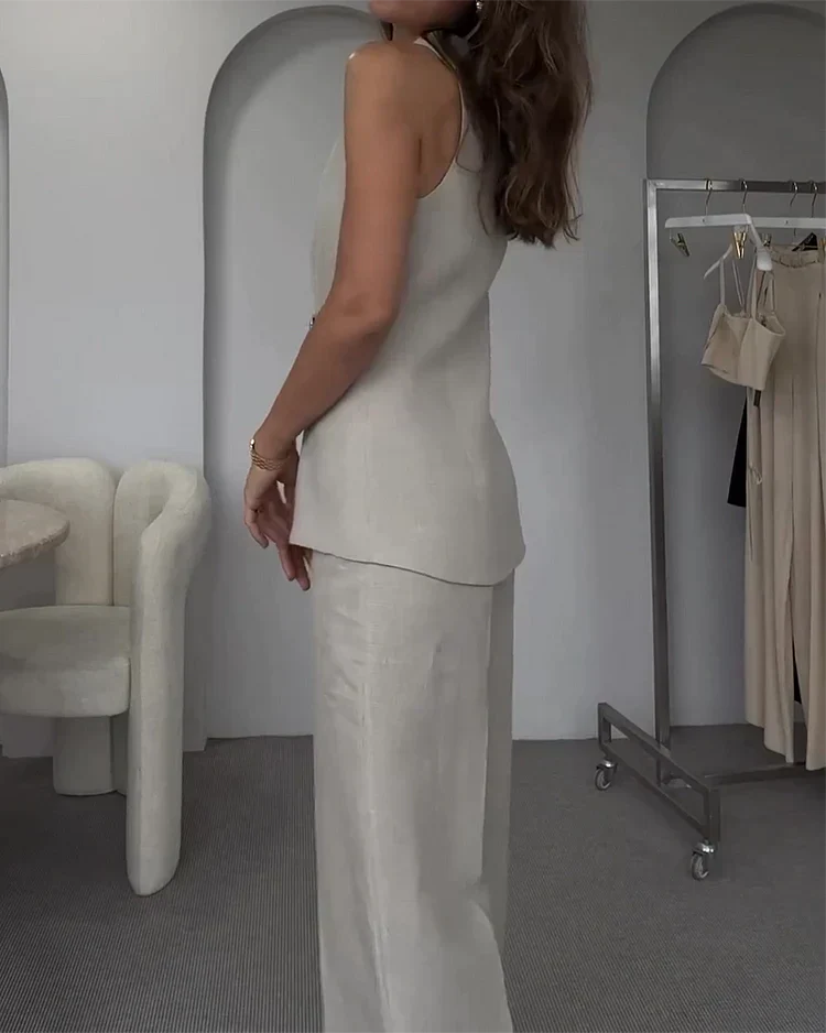 Ensemble Femme Léna – Blazer Structuré et Pantalon Taille Haute Deux Pièces