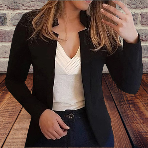Gilet Blazer Cintré à Revers Tailleur pour Femme, Toutes Saisons