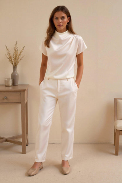T-shirt Décontracté à Découpes Stylées – Coupe Ample pour Femmes