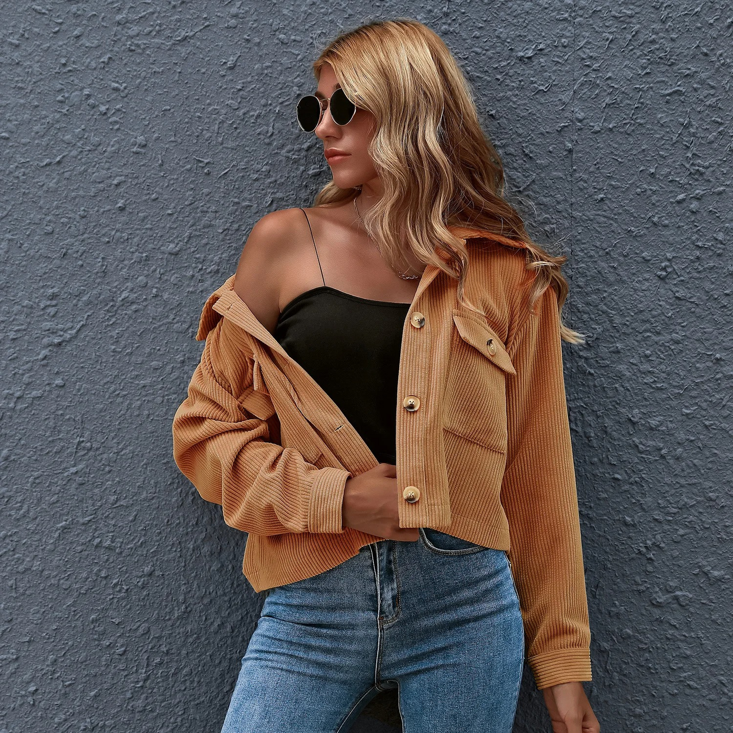 Women's Casual Short Corduroy Jacket