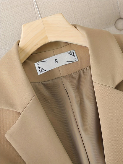 Women's Elegant Suit Jacket with One Button Closure